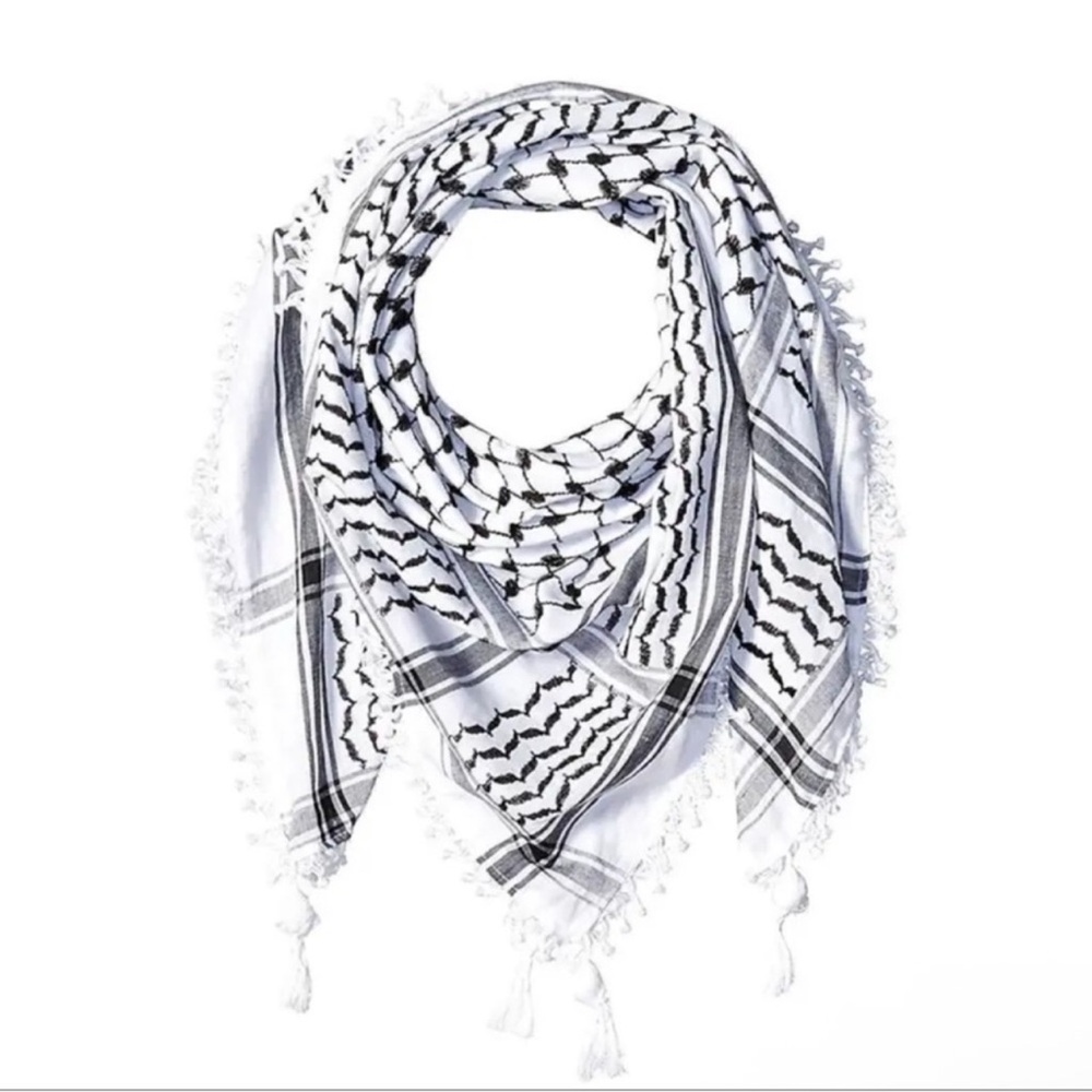 Classic Black and White Patterned Scarf